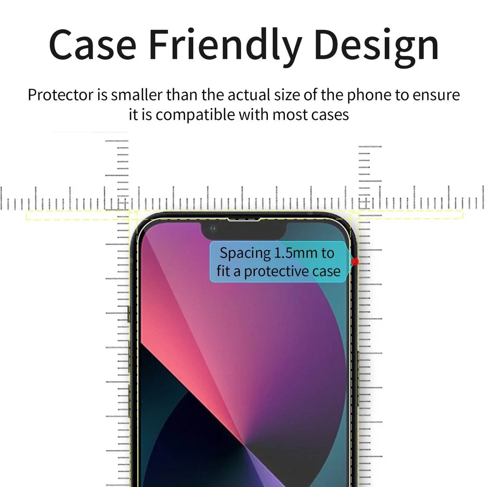 iPhone 13 Pro Max Screen Protector 3 Pack with 2 Camera Lens Protectors 9H Glass